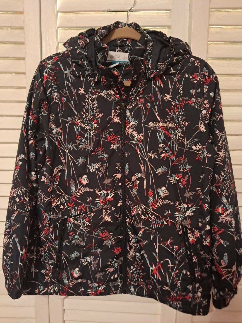 WOMENS COLUMBIA SIDE HILL PRINTED WINDBREAKER RAIN JACKET LARGE